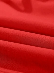 Flirla Plus Size Cartoon Printed Long Sleeve Sweatshirt - Red - View 5