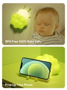 JMMO Cabbage Shape Night Light, Cute Lamp, Table Lamp, Dimmable, USB Rechargeable, Nursing Light, Bedside Night Light, Green - Green - View 5