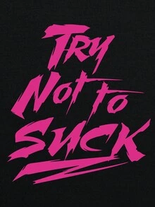 SHEIN Slayr 女士標語印花短袖t卹 - 黑色 - 查看 4