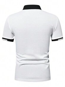 Calvornis Camisa Polo Formal para Hombre con Bordado de Equitación en Algodón, Ceremonia - Blanco - Ver 2