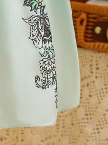 Đứa bé gái 2024 Năm mới Chinese Đầm , Thanh lịch Phong cách Trung Quốc Cổ điển In Với Thực vật , Thích hợp Đối với - Nhiều màu - Xem 3