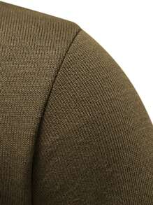 Manfinity Homme Men's High Neck Long Sleeve Fleece Sweater, Men Turtleneck Sweater, Men Turtle Neck, Mock Neck Men, Men Sweaters, Men Winter Sweaters - Camel - View 4