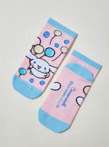 HELLO KITTY AND FRIENDS | SHEIN 3對女士卡通可愛且排汗柔軟的短襪 - 彩色 - 查看 7