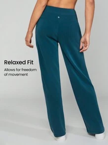 GLOWMODE Modal Silk Touch Wide Leg High Waist Lounge Pants With Side Pockets Daily Casual Fall