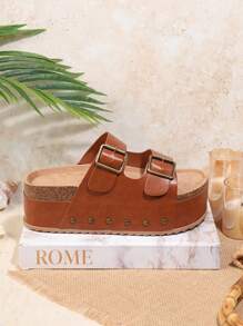SHUZIA Giày Sandal Đế Dày Gót Vuông Cho Nữ Thích Hợp Mặc Hàng Ngày Quà Tặng Ngày Lễ Năm Mới Giày Mùa Hè Quà Tặng Ngày Lễ Tình Nhân - Lạc đà - Xem 3