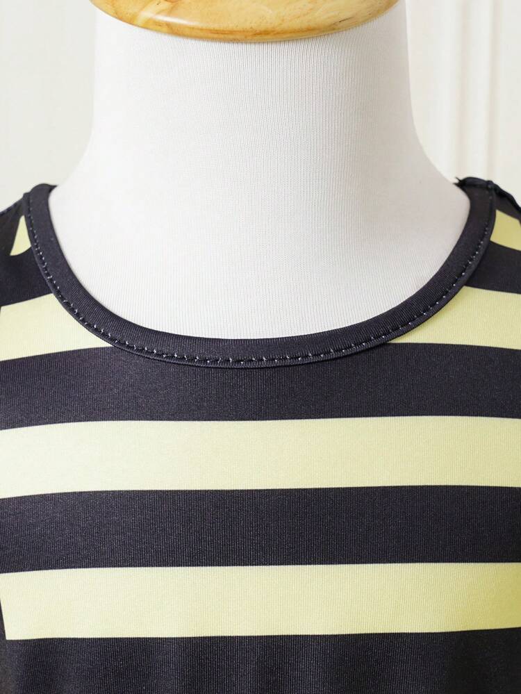 Baby Girl Cute And Funny Bee Top And Tulle Dress With Wing-Shaped Back Clothes