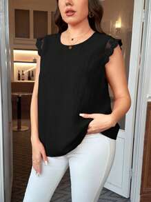 Reflora Plus Size Women's Back Strap Shirt - Black - View 4