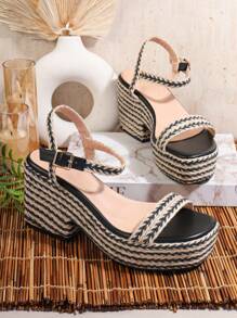 SHUZIA Women's Wedge Heel Thick Bottom Sandals Suitable For Daily Wear