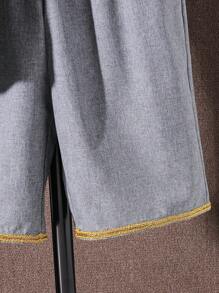 SHEIN 青少年男生金色緞帶馬甲和短褲套裝