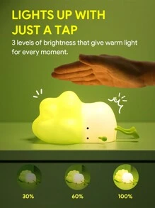 JMMO Cabbage Shape Night Light, Cute Lamp, Table Lamp, Dimmable, USB Rechargeable, Nursing Light, Bedside Night Light, Green - Green - View 3
