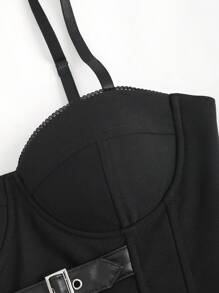SHEIN Unity Khóa dây đeo Trang trí Bustier Áo ba lỗ Áo ba lỗ - màu đen - Xem 3