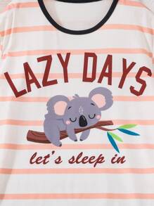 Teen Girls' Cute Koala Print Homewear Set - Pink - View 5