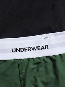 Men 5pcs Letter Tape Waist Boxer Brief - Multicolor - View 5