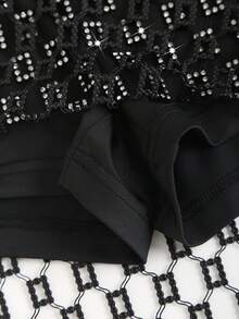 SHEIN Unity 女裝裙子,飾以鑽石 - 黑色 - 查看 5
