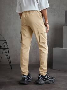 Manfinity VCAY Men's Stretch Woven Cargo Pants - Khaki - View 2