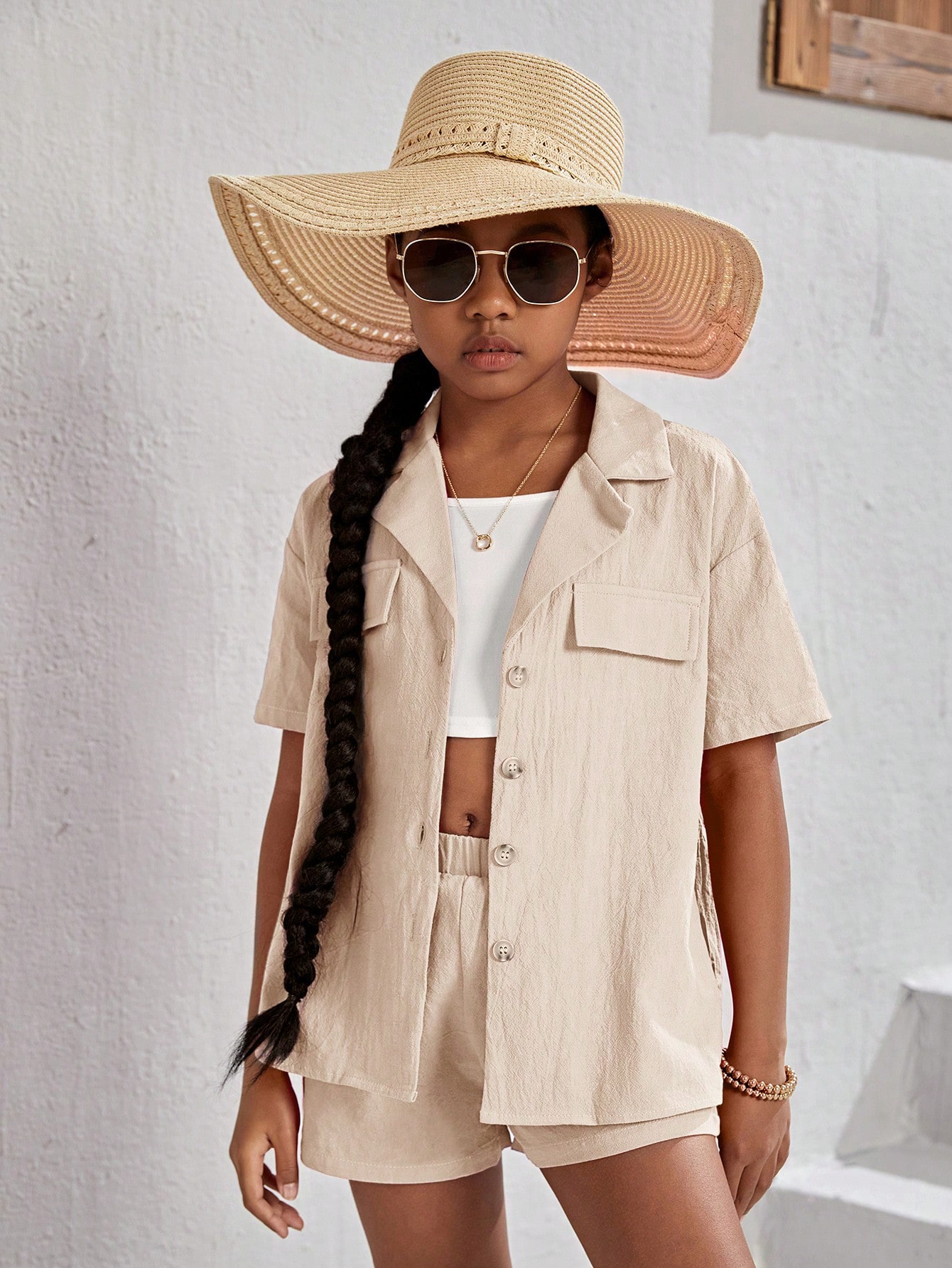 Flip Detail Shirt Set