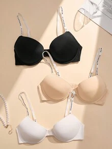3 cái/bộ Của phụ nữ Lá thư Dây đeo Bras - Nhiều màu - Xem 5