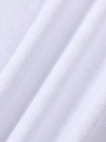 女婴字母印花上衣花朵拼色喇叭裤套装 - 白色 - 查看 4