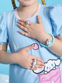 HELLO KITTY AND FRIENDS | SHEIN 3入組可愛珠子彈性手鍊套裝,適用於女生打扮 - 彩色 - 查看 3