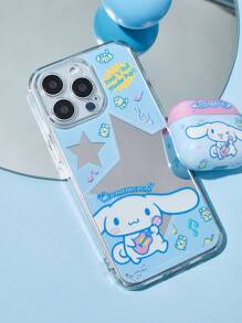 HELLO KITTY AND FRIENDS | SHEIN Fashionable Printed Cartoon Mirror Phone Case, Compatible With IPhone - Baby Blue - View 3