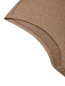 Manfinity Homme Camiseta sin mangas con capucha y cordón para hombres de unicolor - Camel - Ver 3