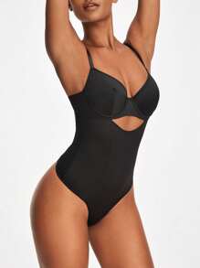 SHEIN Shape Bodysuit Adelgazante Con Cintura De Encaje Para Mujeres, Cami Shapewear