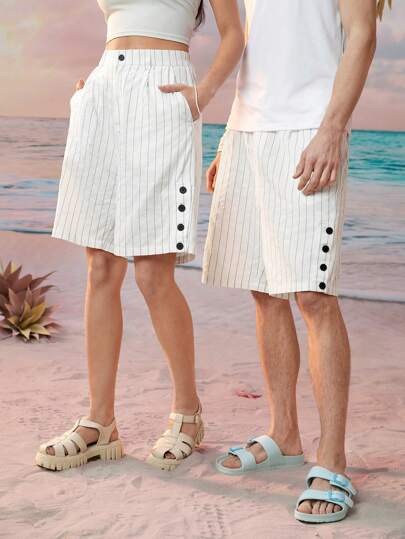 Manfinity VCAY Men's Striped Woven Casual Shorts