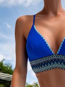 Swim Vcay 女士印花拼布比基尼套装 夏季海滩 - 彩色 - 查看 4