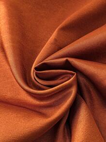 SHEIN Clasi Women's Solid Color Long Sleeve Wrap Overlap Dress - Orange - View 8