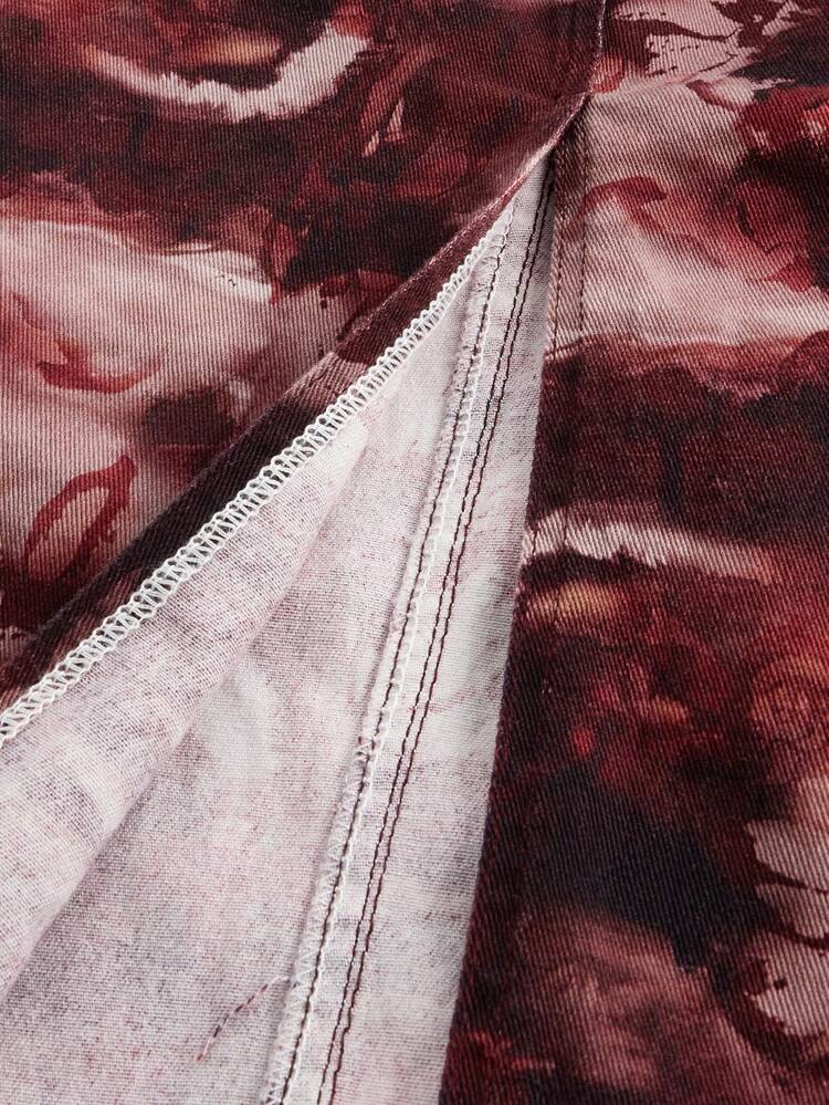 Women's Tie-Dye Mermaid Hem Denim Skirt