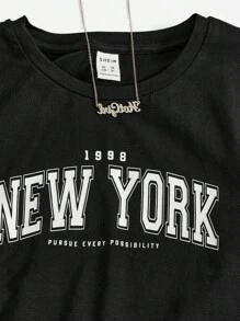 SHEIN Cô gái Tween Lá thư In Ngắn tay Áo thun Và Quần Cargo Giải trí - Màu Hồng Tươi - Xem 4