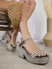 SHUZIA Women's Wedge Heel Thick Bottom Sandals Suitable For Daily Wear