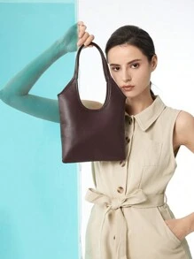 BizChic Bolso de hombro versátil y de moda - Café integral - Ver 4