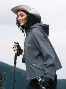 In My Nature 束口下擺長袖連帽戶外夾克 - 霧霾藍 - 查看 5