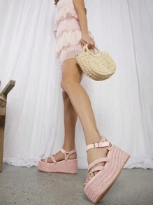 SHUZIA Women's Wedge Heel Platform Sandals - Pink - View 5
