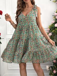 Chiquease 女士花卉印花盖袖 A 字形连衣裙 - 彩色 - 查看 7