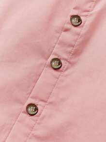 Cozy Pixies 嬰兒男寶寶立領純色襯衫 - 粉色 - 查看 5