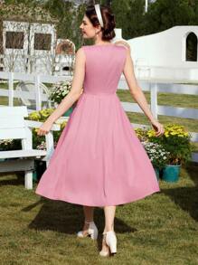 SHEIN DECDS Vestido De Verano De Encaje Para Mujer - Rosa - Ver 2