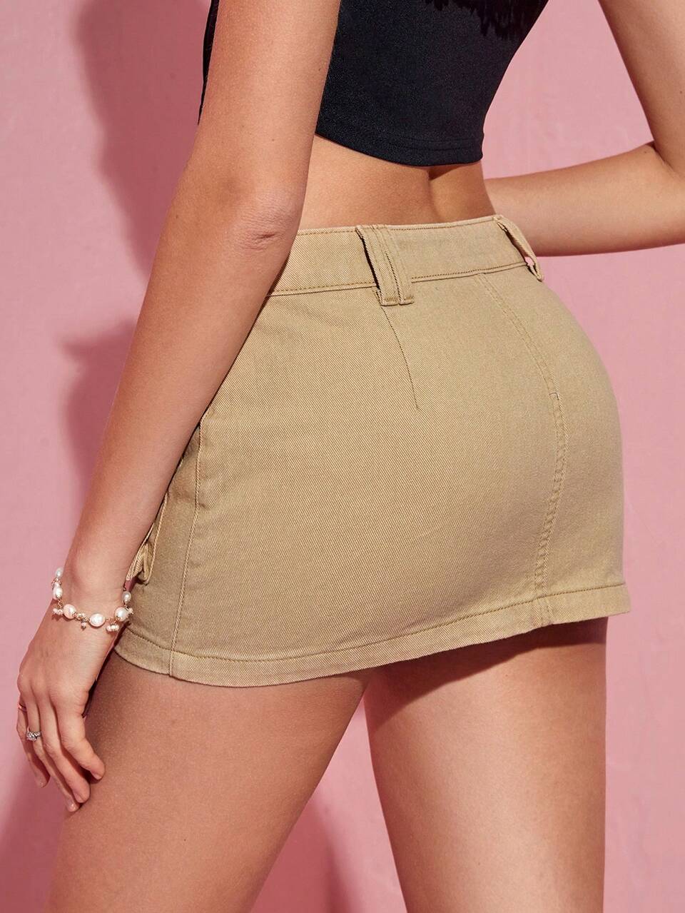 Women'S Mini Denim Utility Skirt