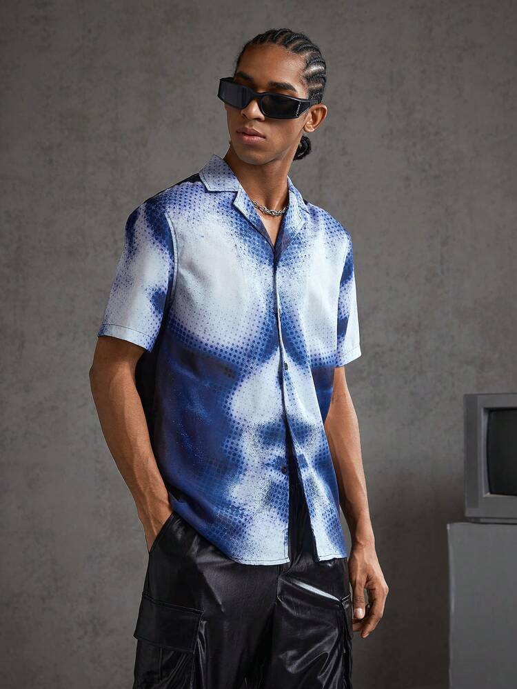 Men's Tie-Dye Woven Casual Shirt