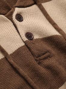 DAZY 男式返校节拼色落肩抽绳连帽秋季毛衣 - 彩色 - 查看 3