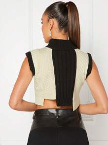 Hauture Pull asymétrique zippé pour femmes