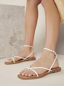 SHUZIA Sandalias Planas Para Mujer - Beis - Ver 3