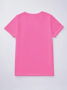 Chiquease Women's Eyeglasses Printed Round Neck T-Shirt - Hot Pink - View 2