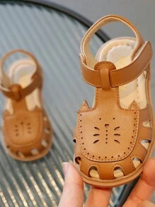 Nuevas sandalias de suela blanda para niñas estilo coreano 2024 de verano, de moda y adecuadas para estudiantes de primaria, para uso en exteriores - Marrón - Ver 3