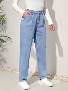 EMERY ROSE 女士口袋牛仔褲 - 淺色水洗藍 - 查看 3