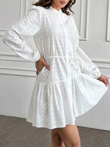EURMUSE White Embroidery Mini Dress - White - View 3