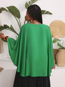 Slaydiva Grote maten Ronde hals Cape-mouw Blouses