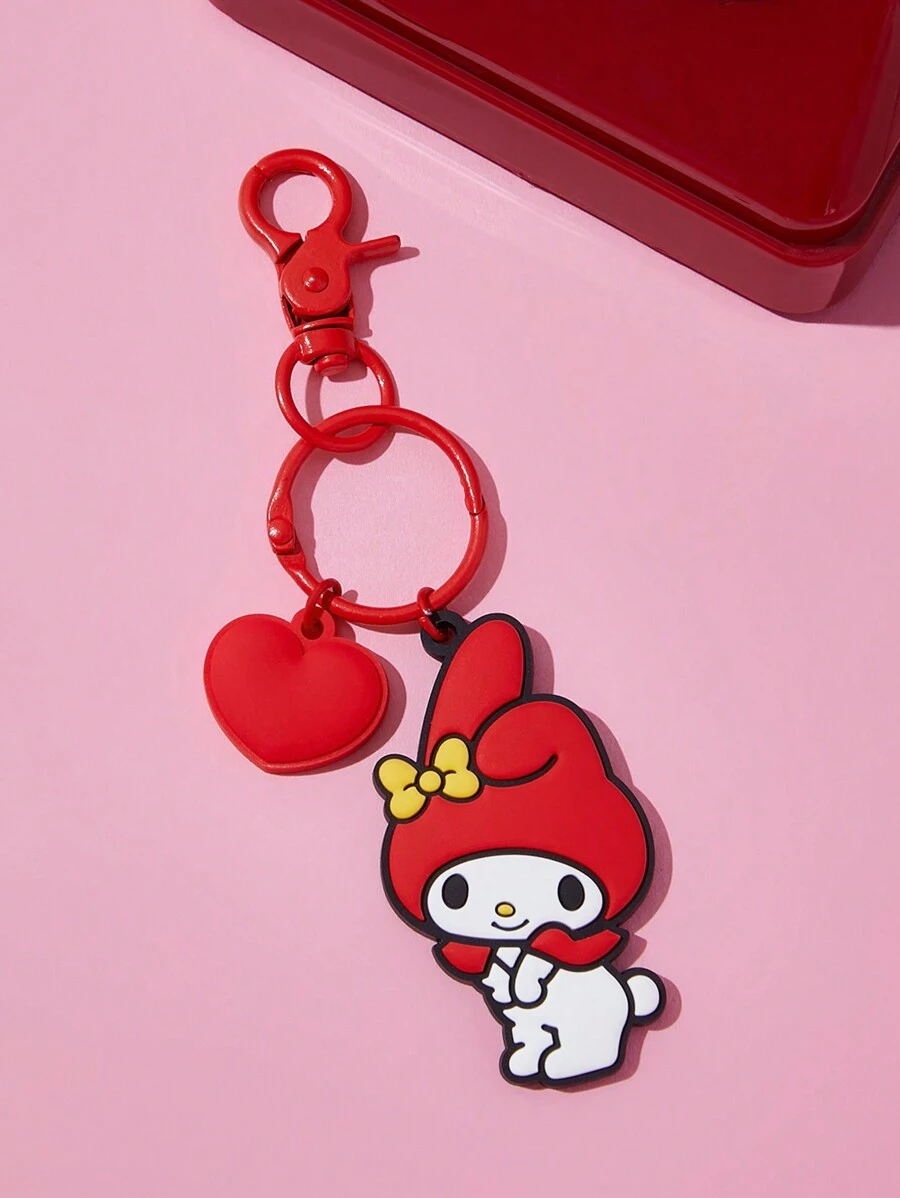 HELLO KITTY AND FRIENDS | SHEIN 可愛半立體手提袋造型鑰匙扣 - 紅色 - 查看 1