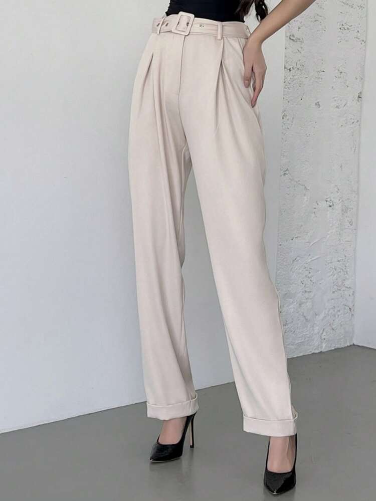 Ladies' Plain Wide Leg Casual Trousers